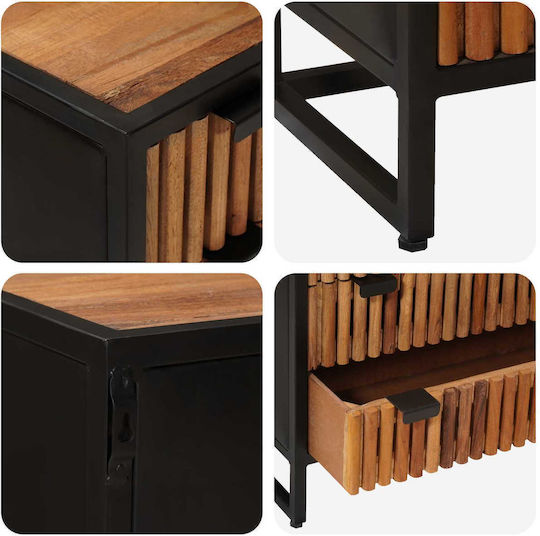 Sideboard Cabinet Wooden with Drawers Beige 75x30x54cm