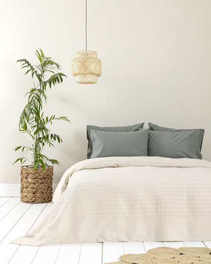 Nima Einzeldecke 160x240cm Sand Beige