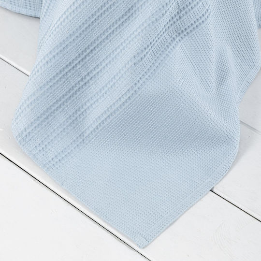 Nima Dune Denim Blue Pique Blanket Double 240x260cm
