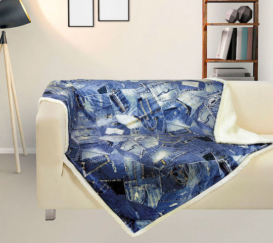 Das Home Line 370 Καναπέ 130x160εκ. Μπλε