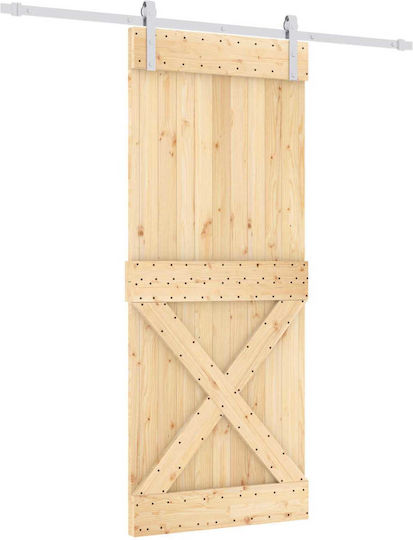 vidaXL Ușă Glisantă Natural Albă 85 X 210 Cm