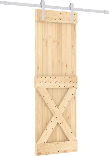 Vidaxl Плъзгаща се врата Натурално бяла 70 x 210 cm