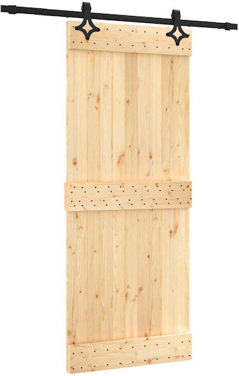vidaxl Schiebetür Natürliches Schwarz 85 x 210 cm