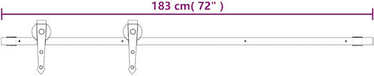 Vidaxl Συρόμενη Πόρτα Φυσικό Μαύρο 70 X 210 Cm