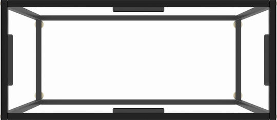 Consolă Metalică cu Suprafață din Sticlă Transparent L80xL35xH75buc