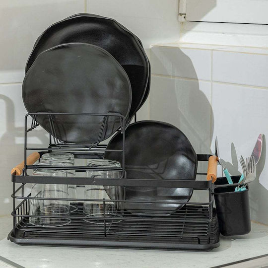 Estia Bamboo Essentials Metal Black Sink Strainer 41x30x20cm