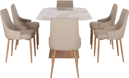 Esszimmermöbel-Set Nordu Mit 6 Stücken 180x90cm
