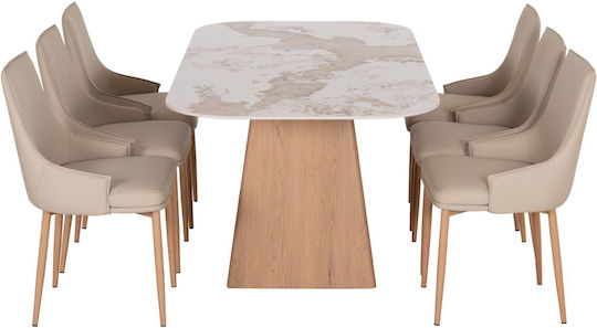 Esszimmermöbel-Set Nordu Mit 6 Stücken 180x90cm