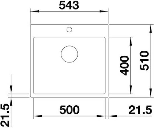 Blanco Subline 500-if/a Silgranit Drop-In Kitchen Sink Inox M54.3xP51cm Silver