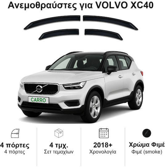 Heko Комплект Ветробрани Dark Fime за Volvo XC40 4бр