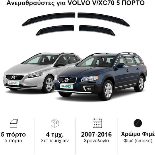 Heko Комплект Ветробрани Dark Fime за Volvo V70 4бр