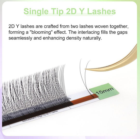 Single Tips 2d Y Eyelash Extension Nagaraku 0.07c Mix 8-14mm