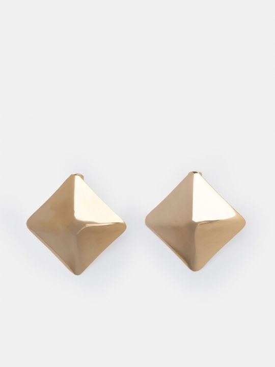 Luigi Ohrringe Stecknadelverschluss Geometrische Form Pyramide Gold