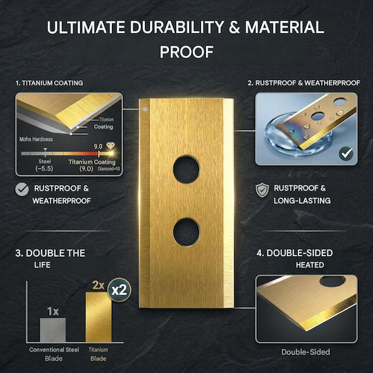 Lame de schimb Hausprofi pentru robotul de tuns iarba Mammotion Luba Yuka Set 32 de piese Ultra-rezistente din titan Compatibile cu Luba 1/2 Awd Luba Mini Yuka Mini Grosime de 1 mm Durată de viață extinsă cu până la 60%