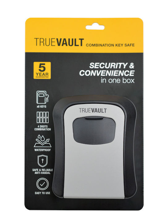 Truevault 02 Wall Mounted 4 Digit Combination Secure Key Safe Box