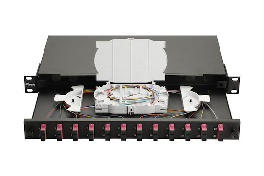 Equip Patch Panel Optisch 12 Steckdosen Sc-duplex Om4 1u Vollständig Schwarz