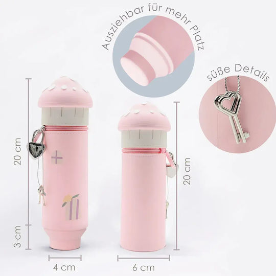 Lulubug Dragons & Fairies Κασετίνα από Σιλικόνη Ροζ