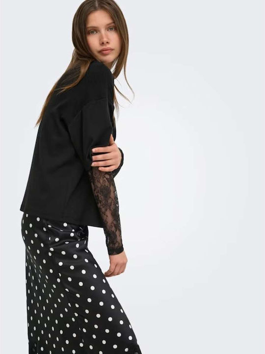 Damen Bluse Langärmelig Schwarz