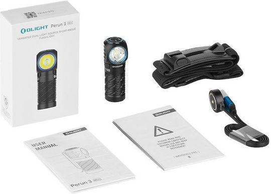 Olight Επαναφορτιζόμενος Φακός Κεφαλής LED IPX8 με Μέγιστη Φωτεινότητα 1250lm Perun 3 Mini
