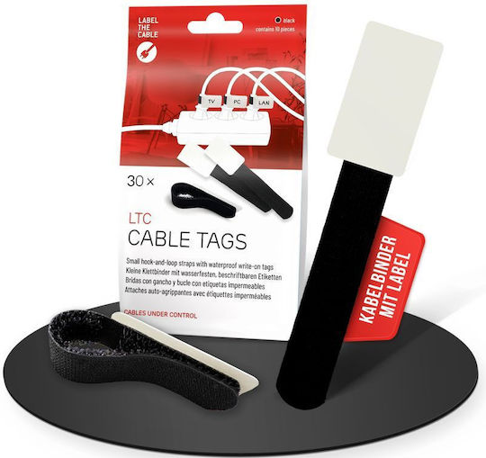 LTC Audio Velcro Kabelbinder in Schwarz Farbe (30 Stück)
