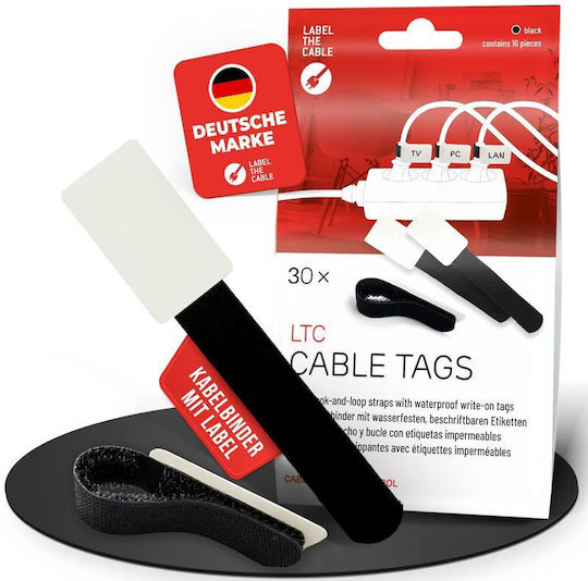 LTC Audio Velcro Kabelbinder in Schwarz Farbe (30 Stück)