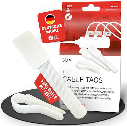 LTC Audio Velcro Kabelbinder in Weißer Farbe (30 Stück)