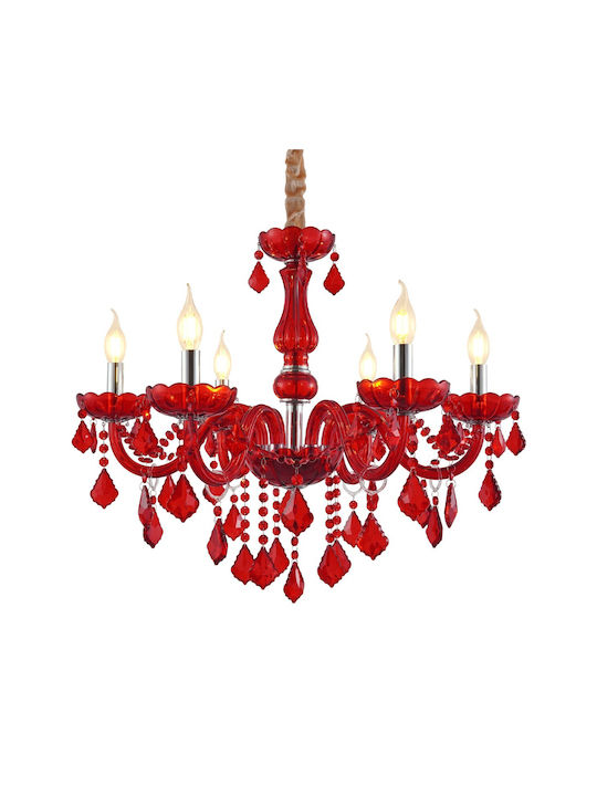 Artekko Chandelier Ø68cm with Red Crystals 023-3241