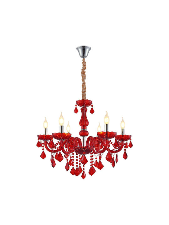 Artekko Chandelier Ø68cm with Red Crystals 023-3241