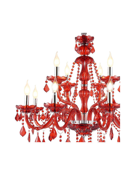 Artekko Chandelier Ø80cm with Red Crystals 023-3242