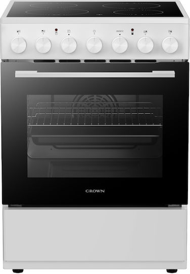 Crown Печка 70lt с Керамични Плотове Ш60см Бяла