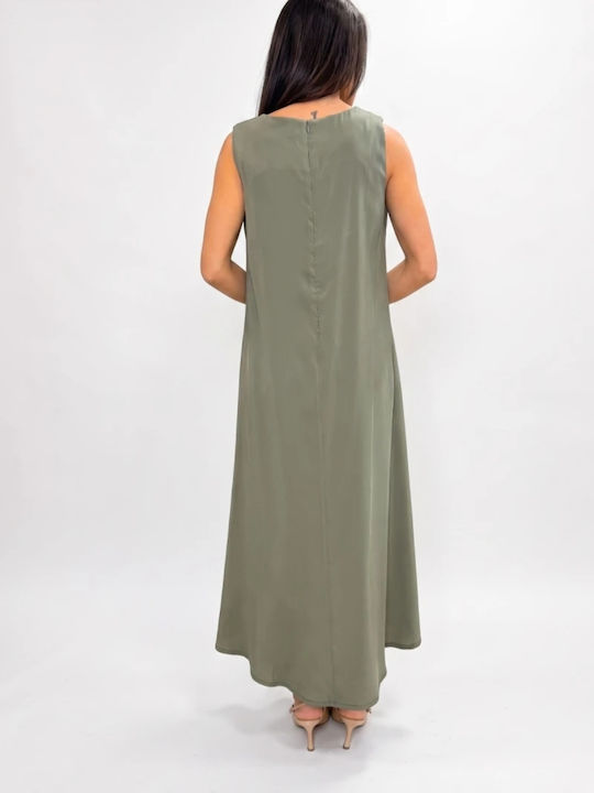 Sommer Maxi T-Shirt Kleid Khaki