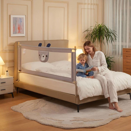 Happikid Xxl 180 Cm Bară de protecție pentru pat glisantă Ursuleț pentru bebeluși înălțime reglabilă 68-98 Cm