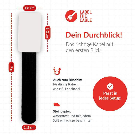LTC Audio Velcro Kabelbinder in Schwarz Farbe (10 Stück)