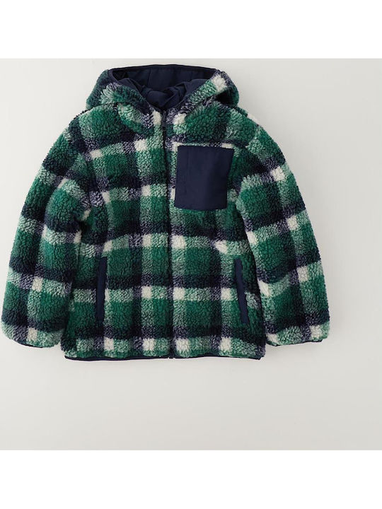 Kids Coat Short Double Sided with Hood Blue