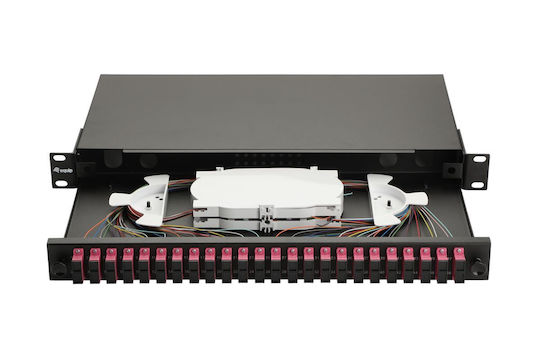 Equip Lwl Spleißkasten 24 Портове Sc-duplex Om4 1u Пълен Черен