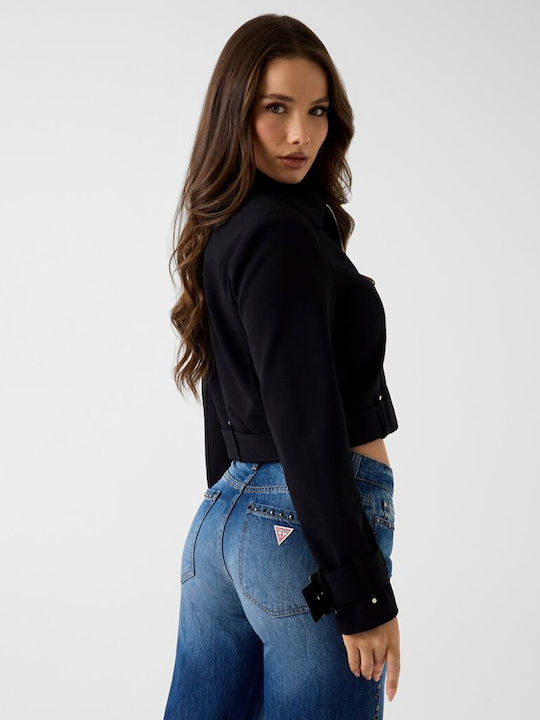 Short Women's Jacket for Winter Black