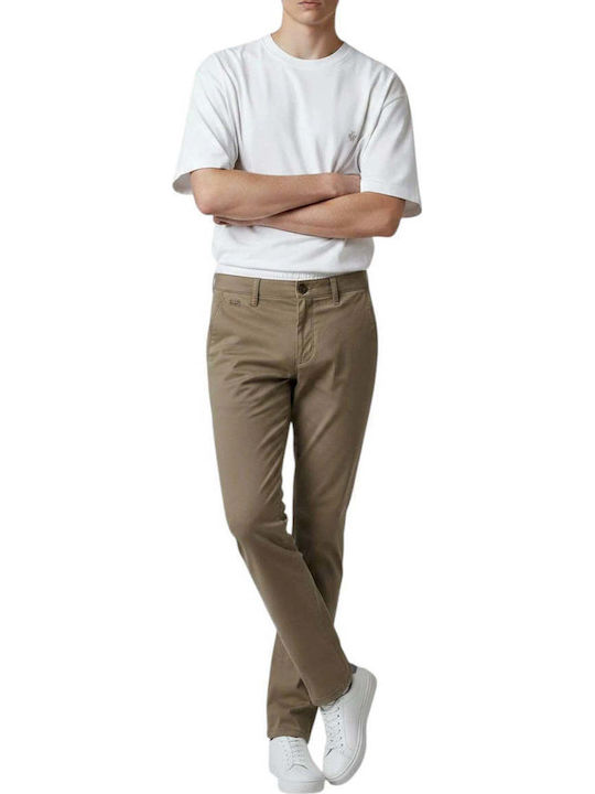 Ανδρικό Παντελόνι Chino Ελαστικό Regular Fit Μπεζ