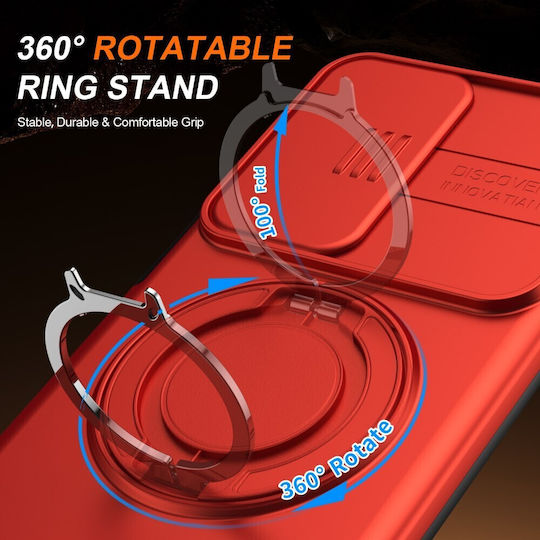 Sliding Cover Hard Case Ring Red Samsung Galaxy A27 5G