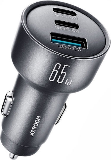 Joyroom Jr-ccn19 65w 3-in-1 Автомобилно зарядно устройство Тъмносив 6942712402007