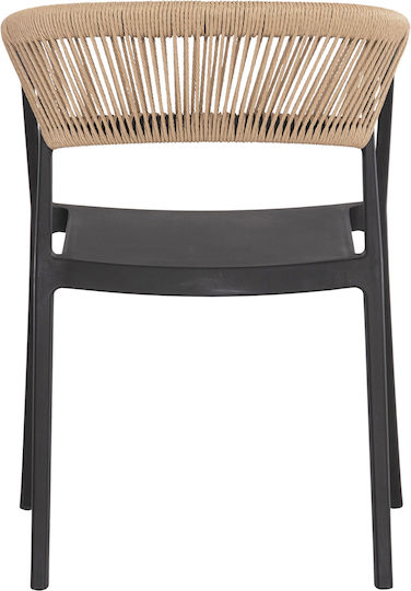 Gartenstühle Polypropylen Alkis Schwarze 56x53x75,5cm
