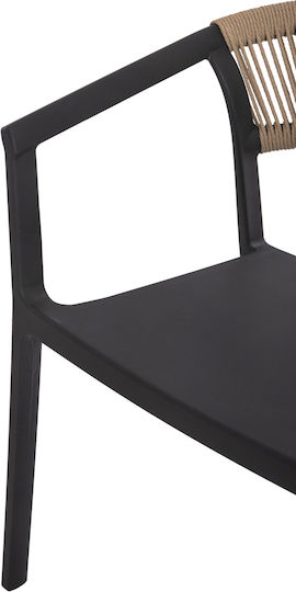 Gartenstühle Polypropylen Alkis Schwarze 56x53x75,5cm