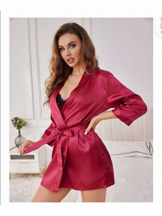 Intimonna Sommer Damen-Robe Burgundisch
