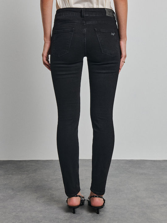 Sandra Damen Jeans Hosen in Slim Passform Schwarz