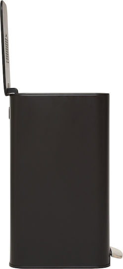 5Five Waste Bin Metallic with Pedal 30lt Black