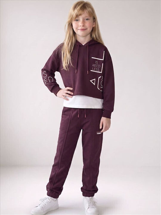 Kids Tracksuit Burgundy 3 Pieces