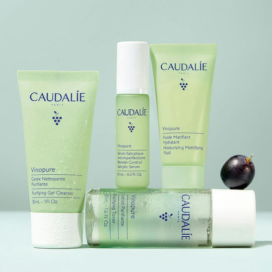 Caudalie Vinopure Blemish Control Salicylic Starter Kit Travel Set for Moisturizing 4 Pieces