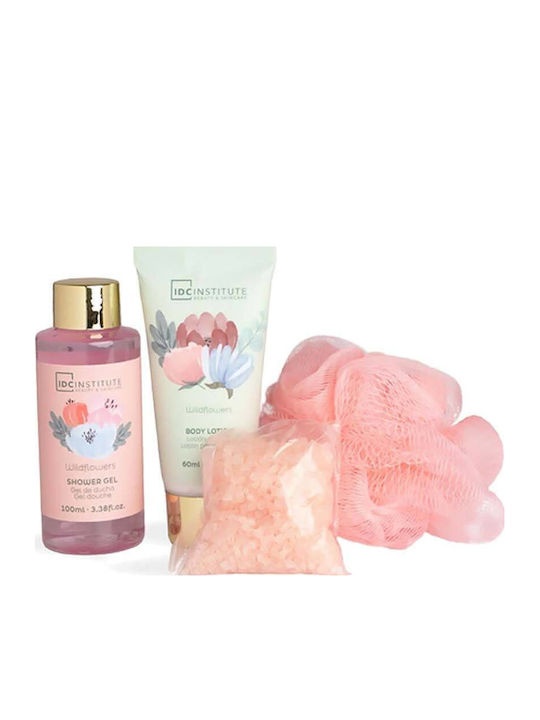 IDC Institute Scented Garden Wildflowers Box Skin Care Set for Moisturizing & Body Cleaning 4 Pieces