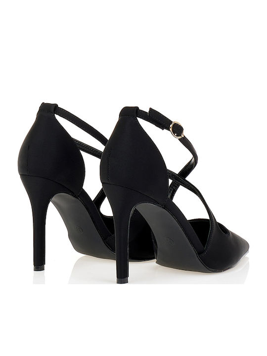 Stiletto Pumps mit Riemen Schwarz