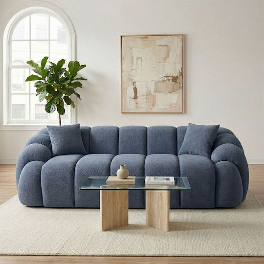 Octavio Τριθέσιος Καναπές Navy Blue 233x80x70εκ.