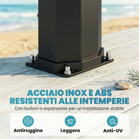 Outsunny Ντουζιέρα Πισίνας Ηλιακή από PVC Μαύρη